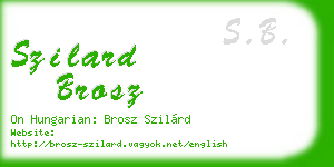 szilard brosz business card