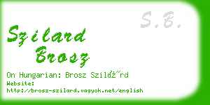 szilard brosz business card